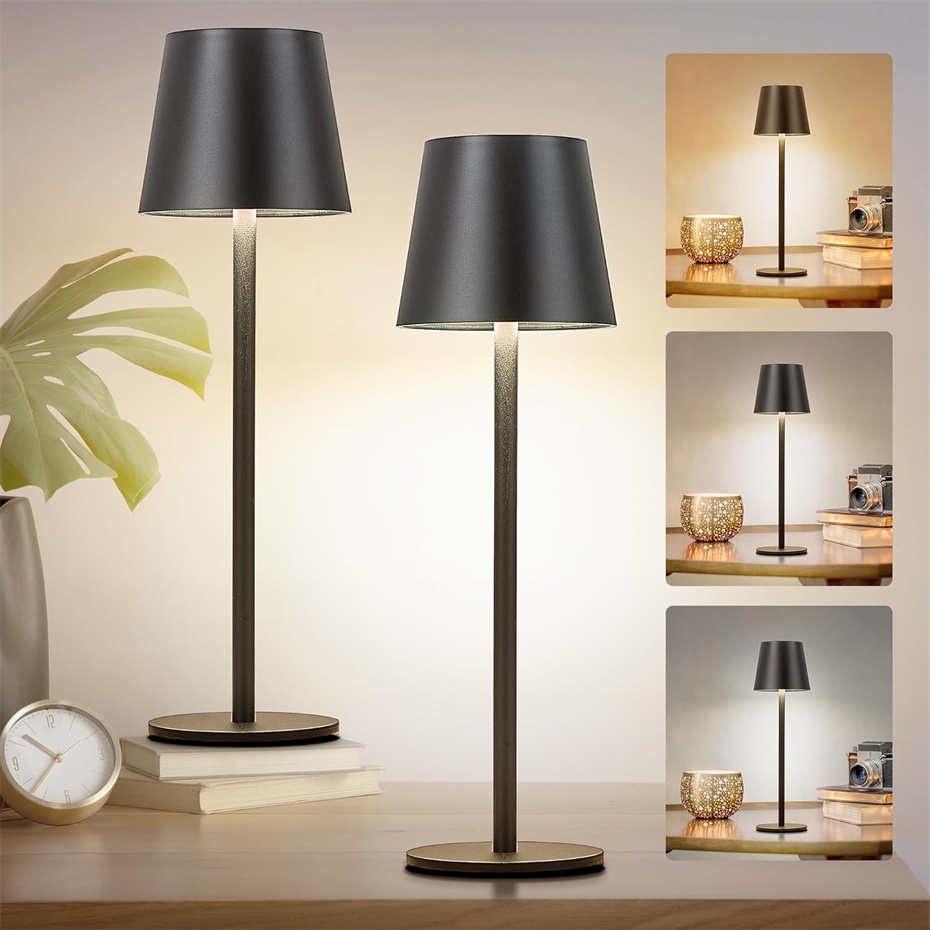 RGB-Akku-Tischlampe, RGB-Tischlampe mit wiederaufladbarem Akku und Touch-Steuerung, dimmbare Tischlampe für Nachttischlampen im Schlafzimmer
