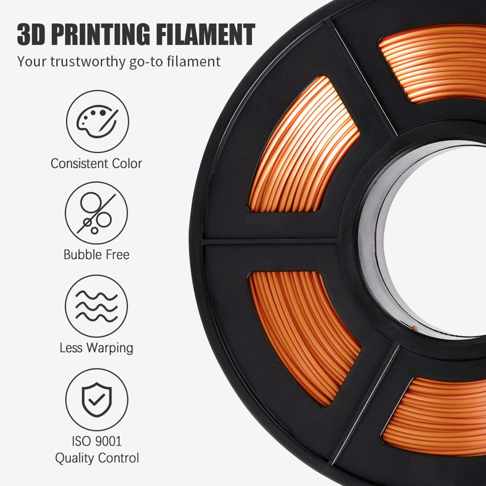 3D FDM Printer Filament Silk 1.75mm 1KG PLA Silky Rich Luster Metal Gold Copper Plastic Filament Materials