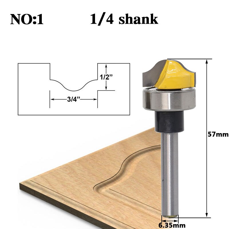 3/4" Faux Panel Ogee Groove Router Bit - 1/4" 1/2''8" Shank Woodworking cutter Tenon Cutter for Woodworking Tools