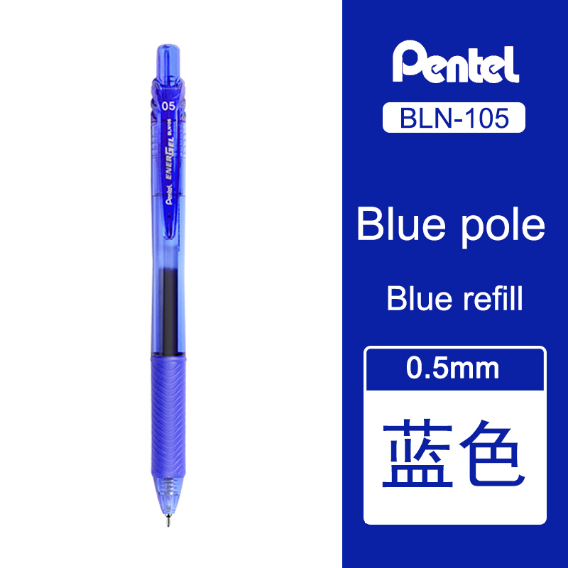 Bolígrafo de Gel líquido Pentel EnerGel BLN105, bolígrafo de secado rápido de 0,5mm, prensa Rollerball, punta de aguja de Metal, papelería escolar japonesa, 1 Uds.: Rosa