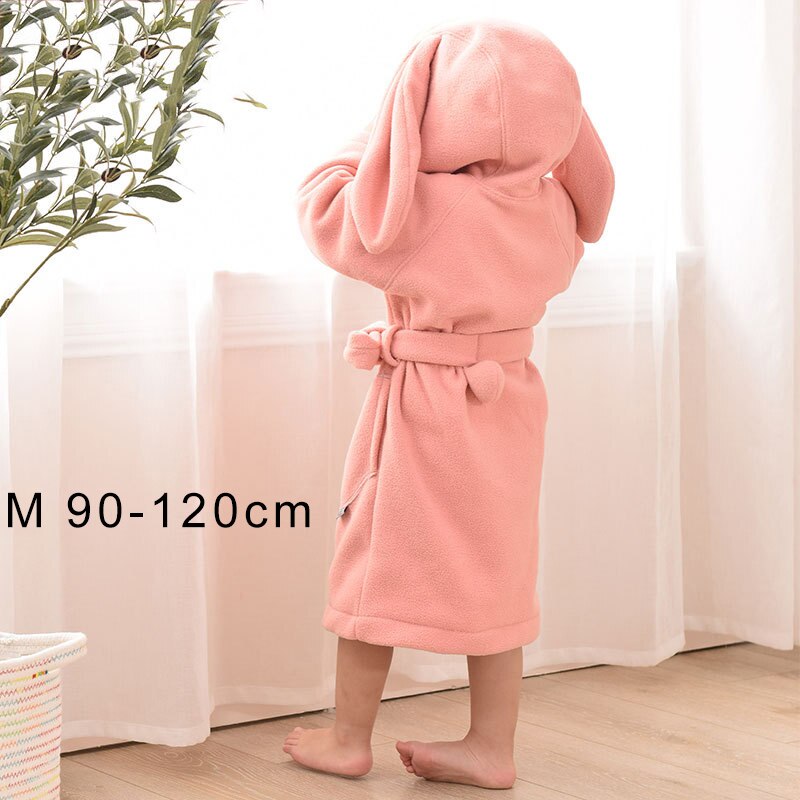 Bata de baño con capucha para niños y niñas, ropa de dormir de 90-140CM, pijamas con animales: Pink M