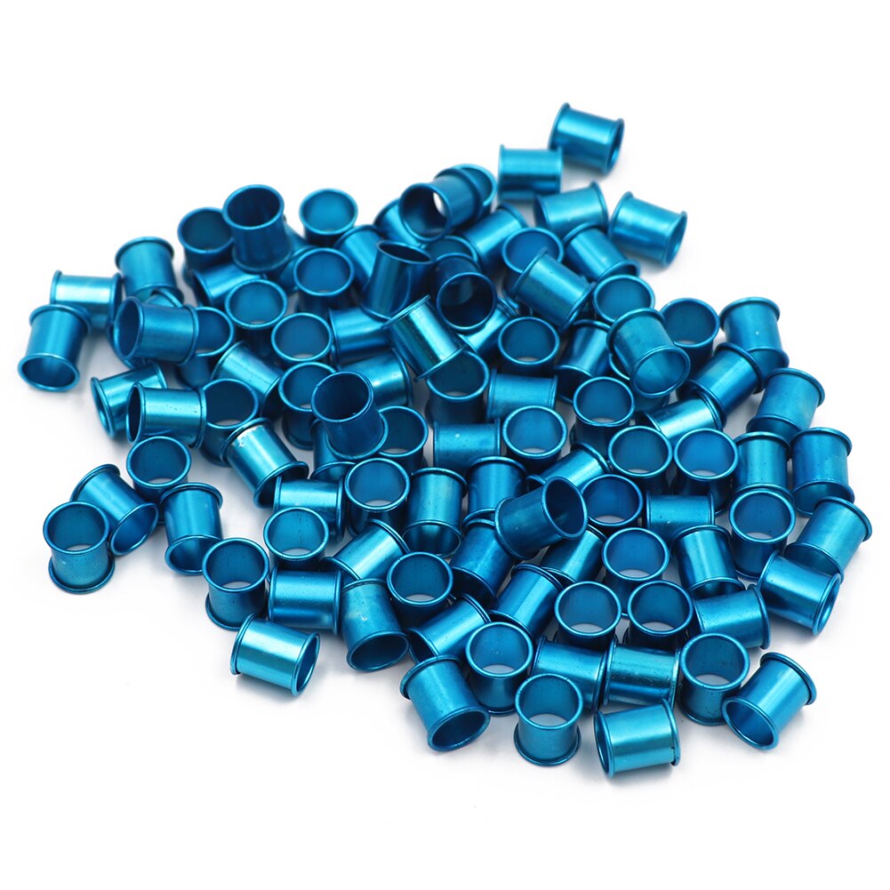 100 pcs Pigeon Bird Aluminum Foot Ring Bird Carriers Identification Inner diameter 8mm Length 10mm Bright Colors BirdFoot rin: Blue 100 pcs