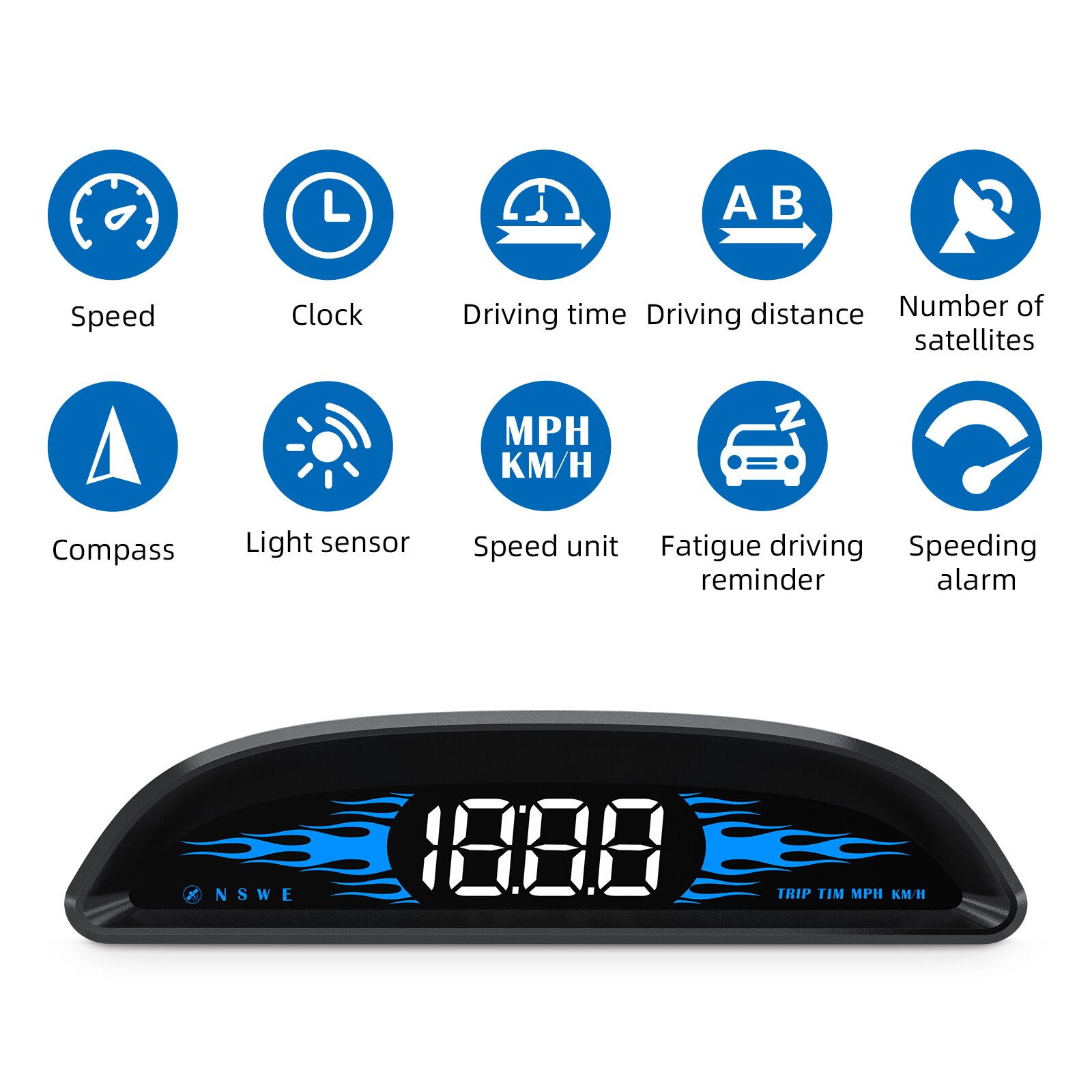 HUD-pantalla frontal para coche, dispositivo de visualización HD para exteriores, todoterreno, GPS, guía de velocidad, dirección