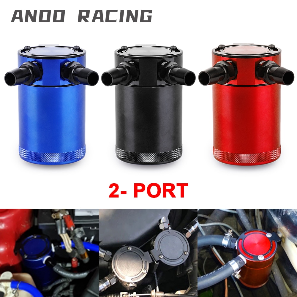 Universal 300ml 2-Port Oil Catch Can Compact Baffled Aluminum Reservoir Oil Catch Tank Fuel Tank Two hole breathable Kettle