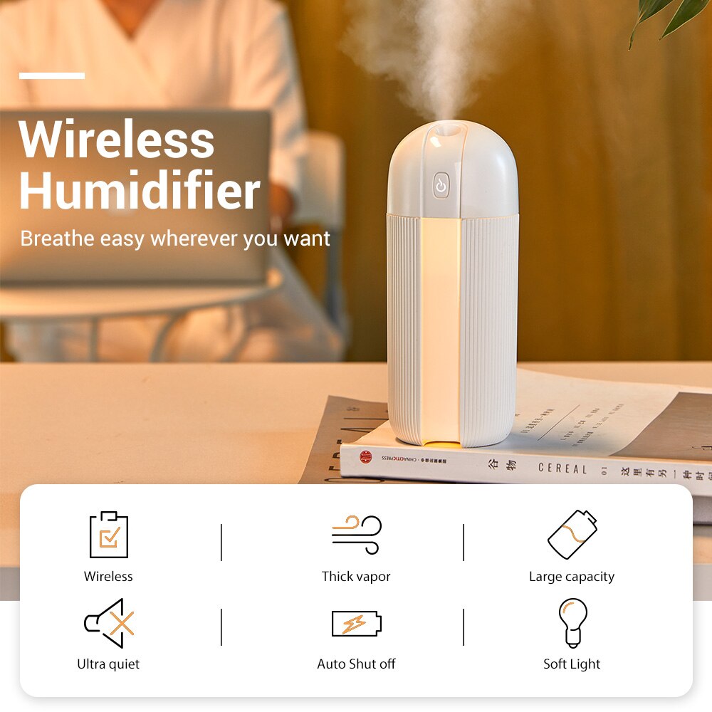 ESR Car Air Humidifier Mini USB Portable Diffuser Wireless Car Humidifier 280ml Nano Spray Mute Clean Air Care for Auto Home