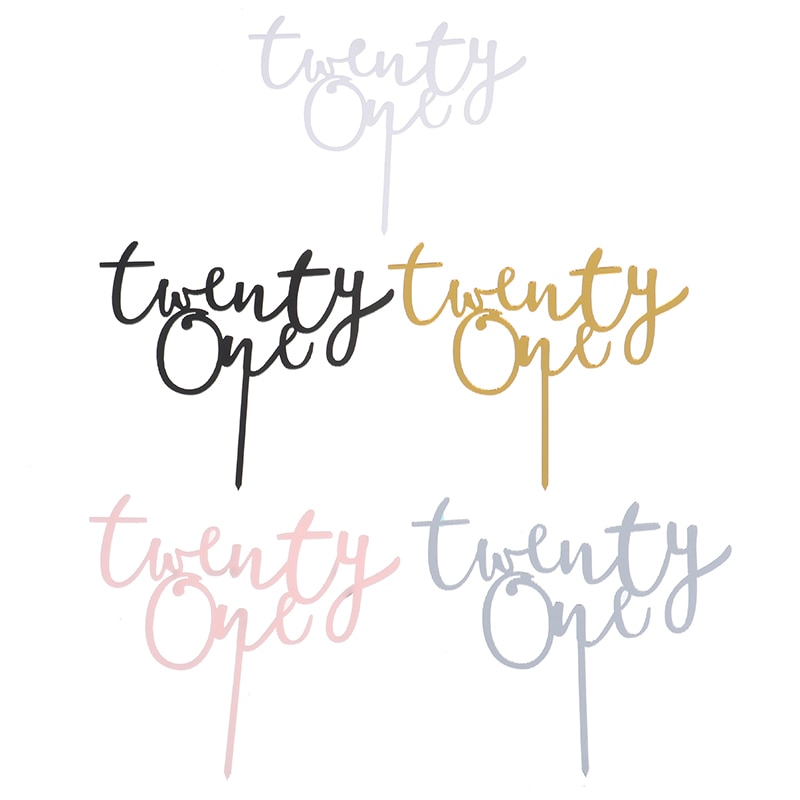 1pc Twenty One Happy Birthday Acrylic Cake Topper Letters Number 21 Acrylic Cupcake Topper For 21st Birthday Party Cake Deco