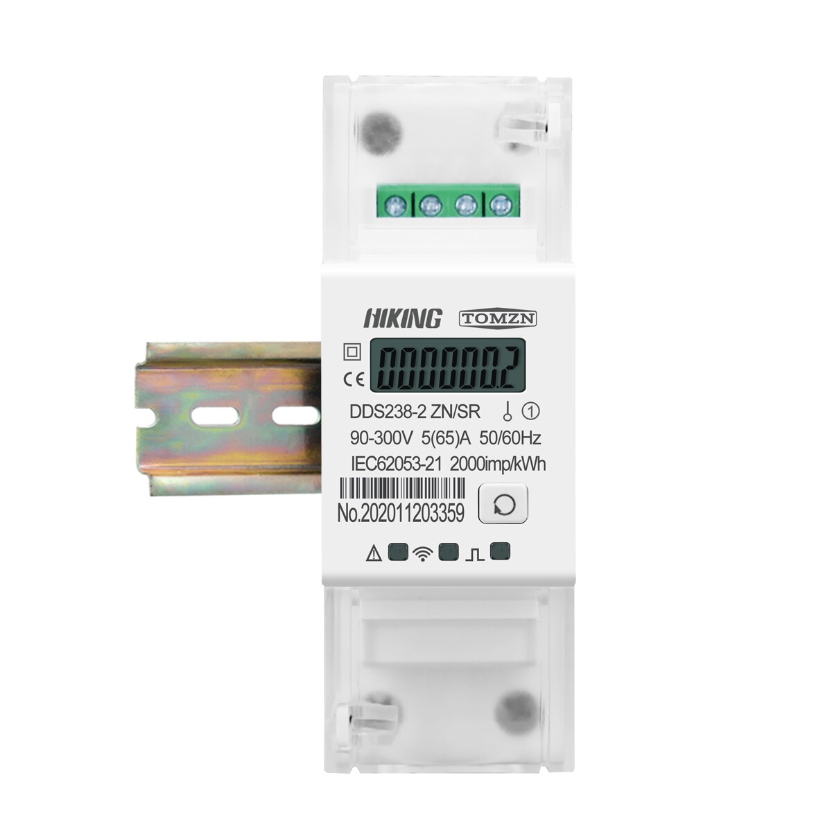 Single phase Remote control ON/OFF by Rs485 65A Multi function Din rail Energy meter 90-300V Kwh MODBUS-RUT Watt hour meter