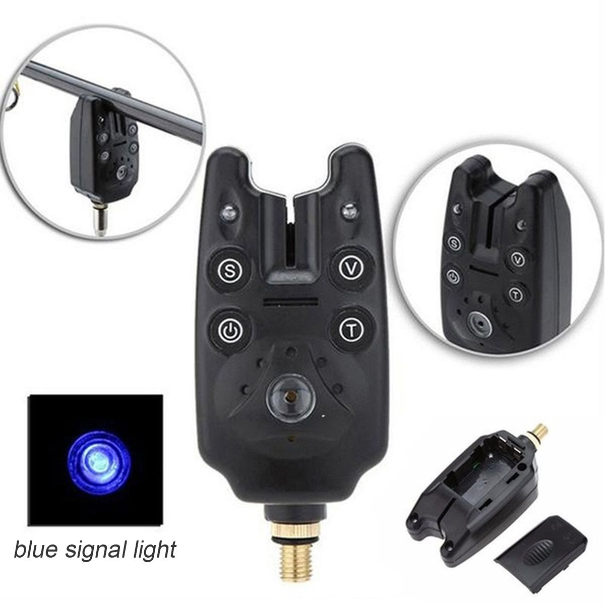 3 X Fishing Fish Bite Alarm Elektronische Buzzer Op Hengel Met Luide Sirene Daytime Night Indicator Met Led Licht