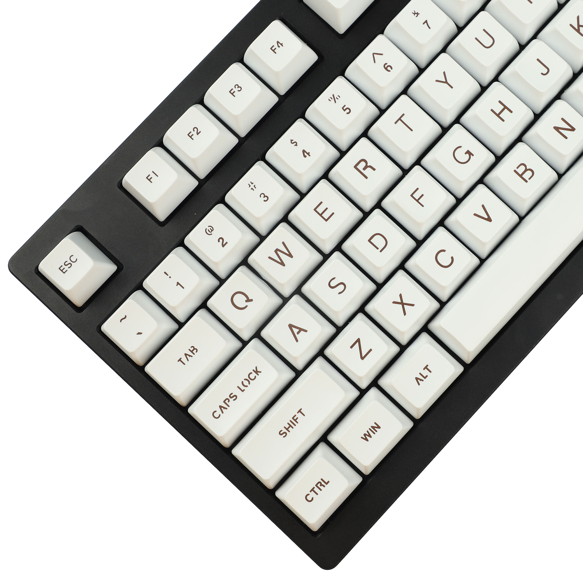 SA 112 Keycap Doppel Schuss Nicht Glanz Durch Dick ABS Ball bilden ANSI ISO Standard-qwerty-tastensatz Für MX Mechanische Tastatur 61 87 TKL 104 Laptop: Weiß Base Braun