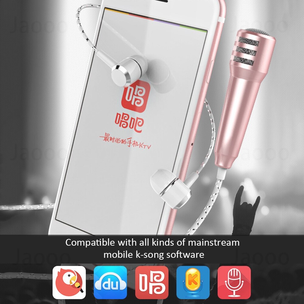 4Color Handheld Mic Portable Mobile Phone Song Mini Microphone Wire Microphone Headset Earphones with microphone
