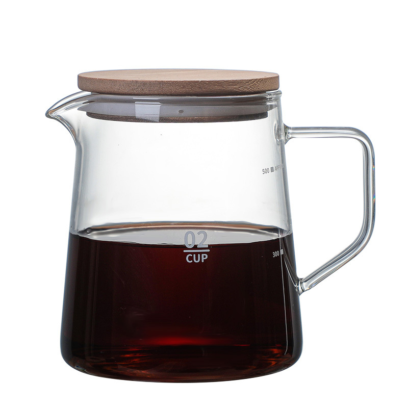 300ML/500ML Glass Pot Heat-resistant Glass Pot with Lid Household Teapot Glass Coffee Pot Coffee Tea Drip Kettle