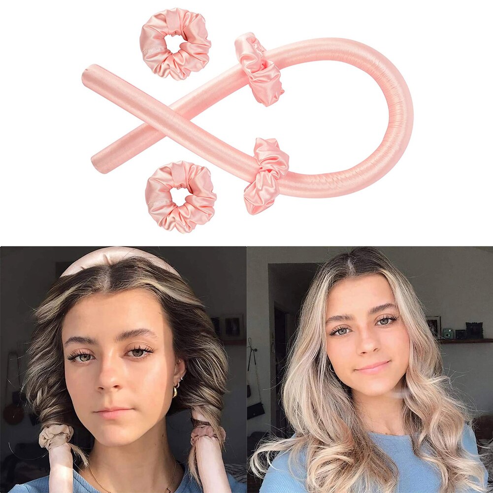 Heatless Curling Rod Headband No Heat Curls Ribbon Hair Roller Soft Shiny Spiral Wave Hair Curlers Sleeping Hairdresser Tool