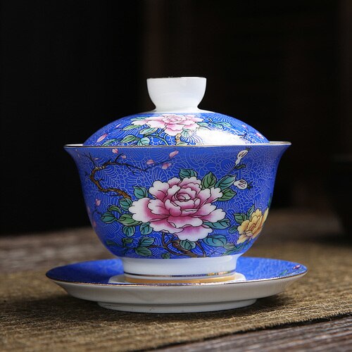Nytårs te te terrin kop emalje forretning kinesisk stil drinkware servise te sæt kung fu tilbehør: F 1 stk