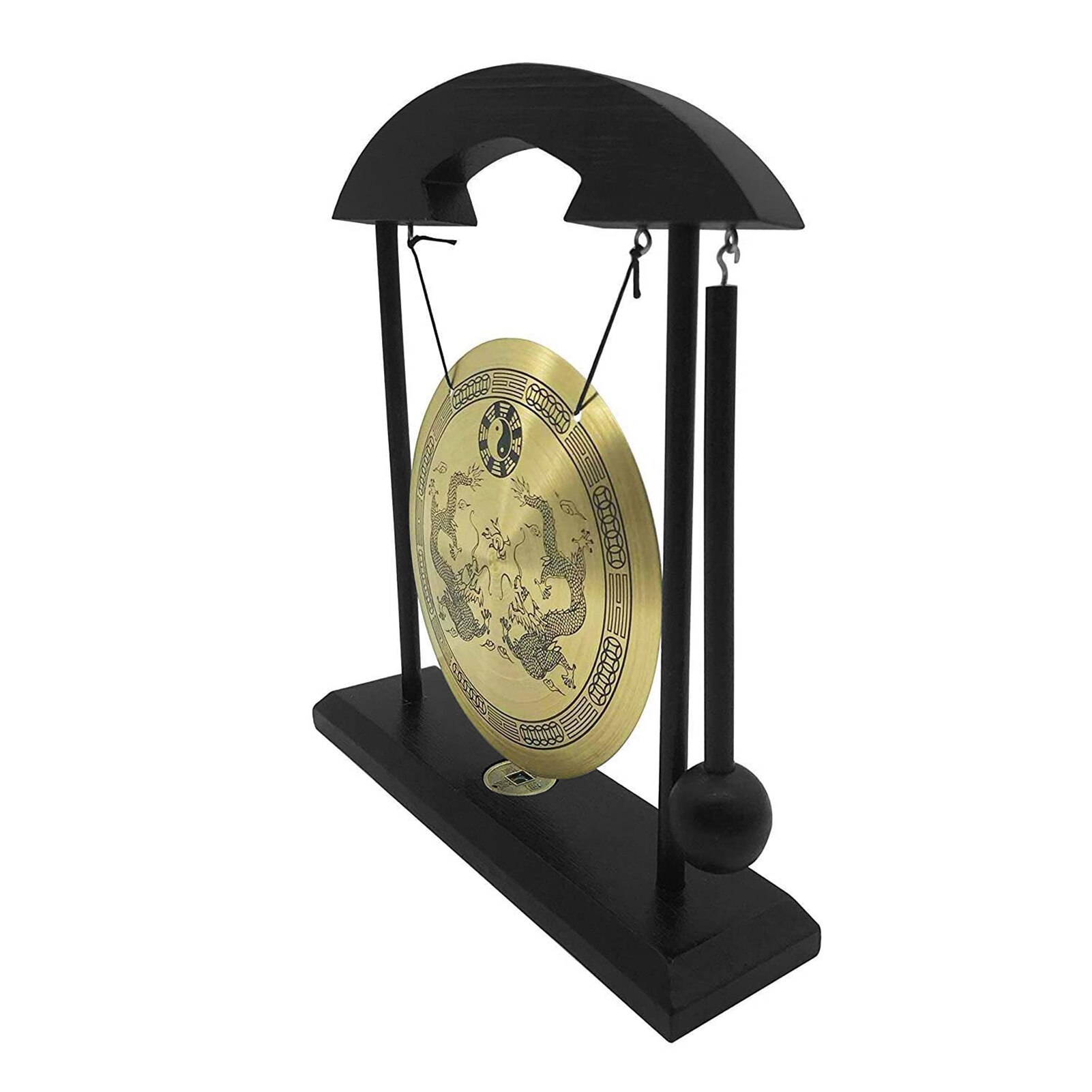 Mini Desktop Gong Table Wind Chime Percussion Instruments with Mallet for Home Decor Housewarming