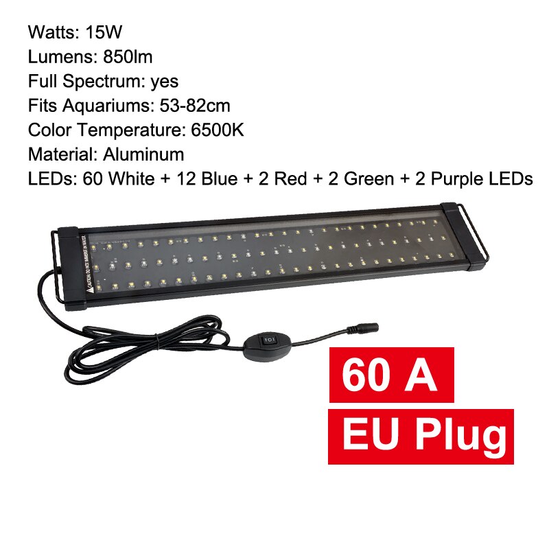 NICREW ClassicLED Plus Aquarium Licht Gesamte Spektrum Aquarium Lampe für Süßwasser Aquarien erweiterbar Dimmbare Anlage Wachsen Lampe: 60A EU Stecker