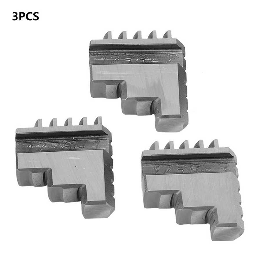 3Pcs 3-Jaw Chuck Clamp Accessories K11-80 Inside Jaw Chuck Self-Centering Metal Lathe Chuck Jaws Metal Processing Tool