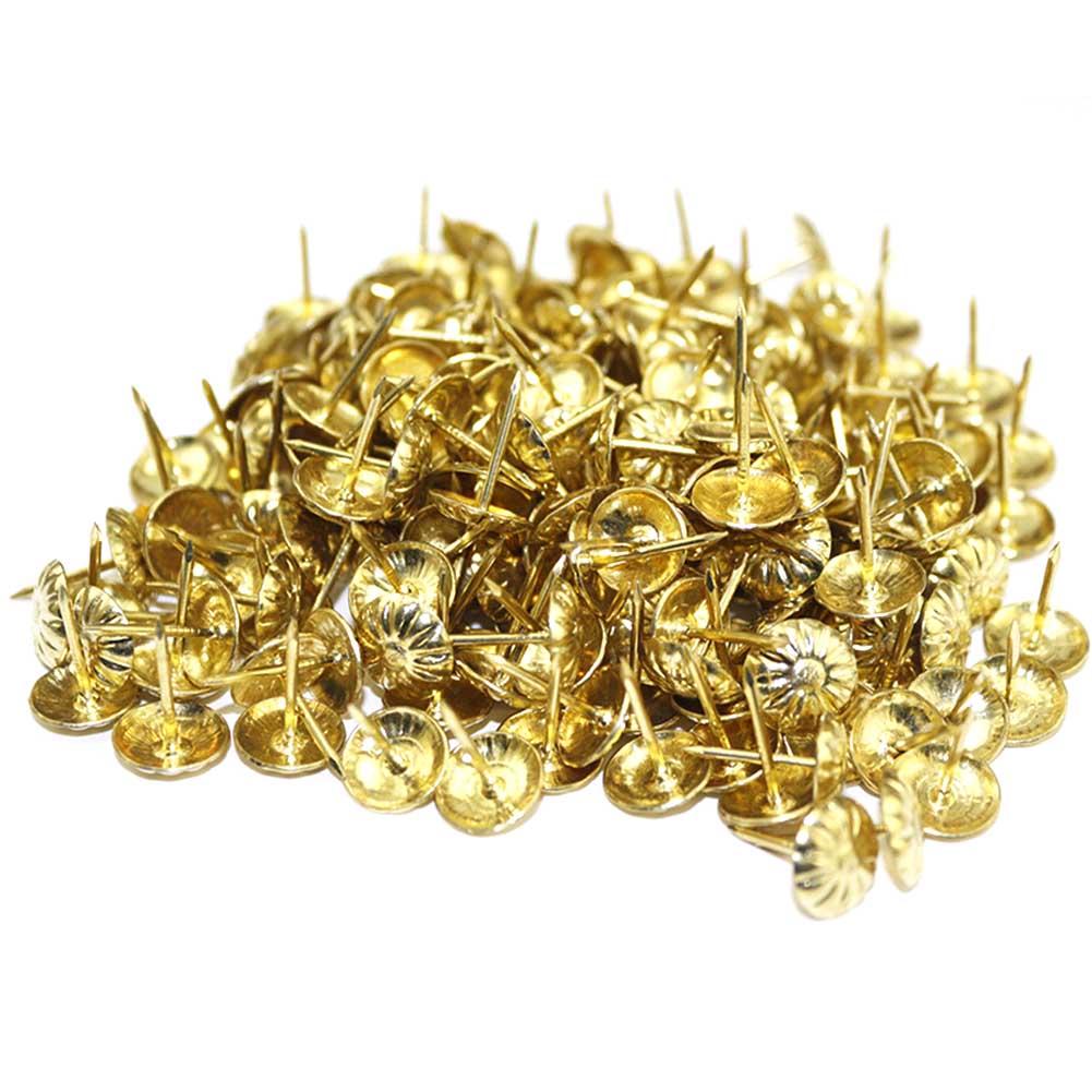 1000PCS Antique Furniture Tacks Nails Metal Golden Silver Bronze Nail Wall Push Pin Decorative Pin For Sofa Jewelry Box: Gold