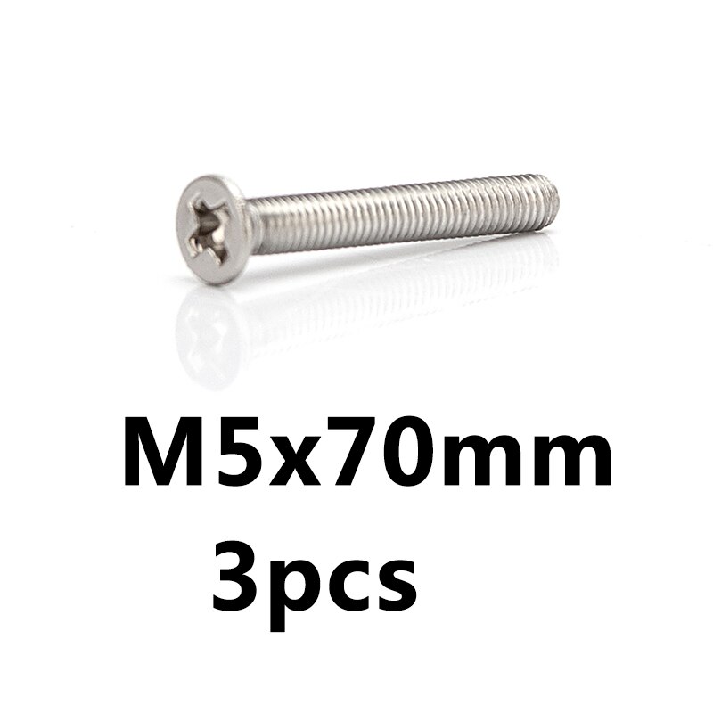 304 Stainless Steel Phillips Countersunk Screws Flat Head Screw M5 Cross Recessed Bolt Length 6mm-70mm: SZCT5x70x3