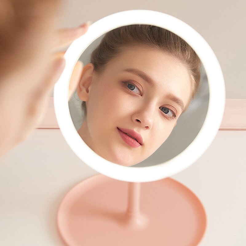 Make-Up Spiegel Met Led Light Stand Verstelbare Touch Dimmer Kaptafel Cosmetische Spiegel Smart Vullen Licht