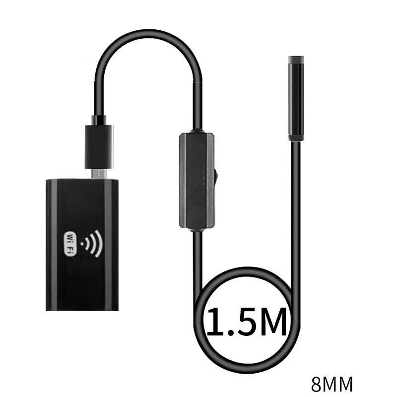 Wifi Endoscope Camera HD720P 8mm lens USB camera semi-rigid Cable Waterproof Iphone Android wireless car inspection borescope: 1.5m