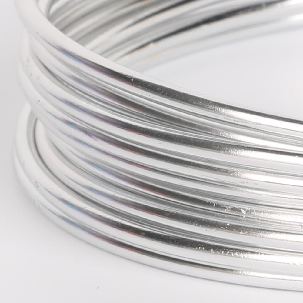 1mm/1.5mm/2. mm /2.5mm 3-10m sølvfarvet anadiseret aluminiumtråd blød diy smykker håndværk alsidig malet aluminium metaltråd: 2.5mm 3m