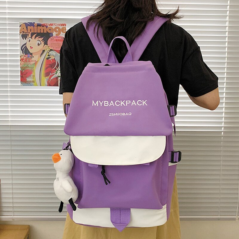 Large Capacity Waterproof Nylon Backpacks Unisex Multi-pocket Travel Bag College Schoolbags for Men and Women Kawaii Backpack