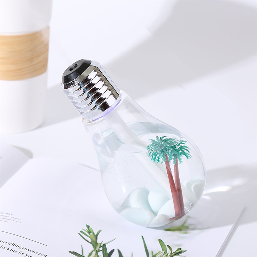 400ml USB Air Humidifier Bulb Humidifier Colorful LED Night Lamp Essential Oil Diffuser for Home Office