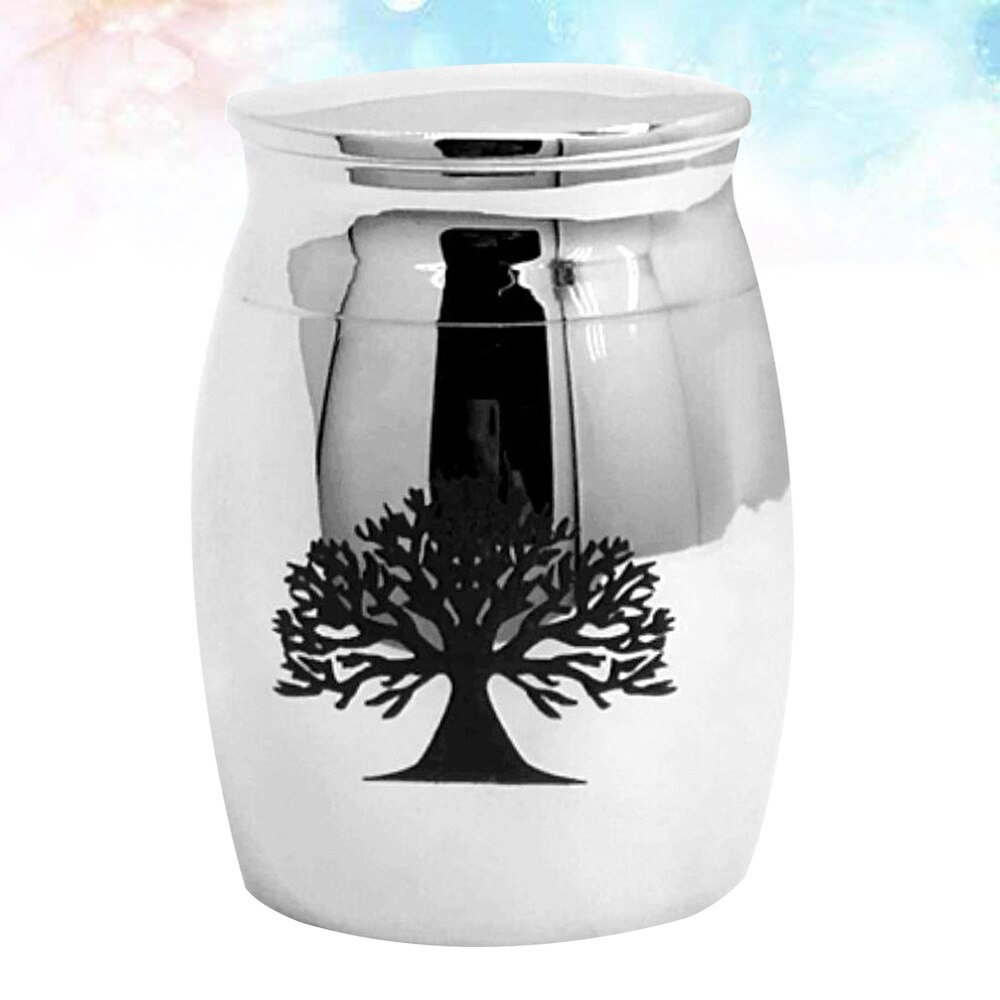 Stainless Steel Cinerary Funerary Urn Jar Opening the Urn Container