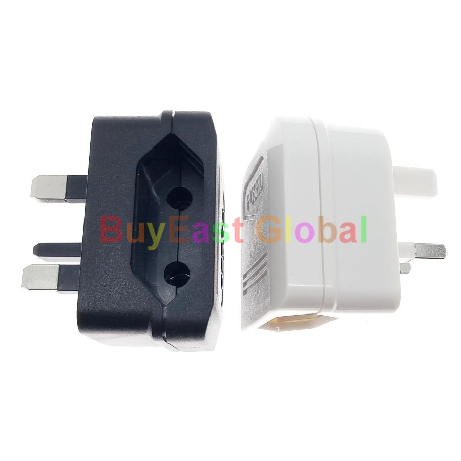 UK to EU Power Plug Adapter AC 100~250V 2.5A Black / White