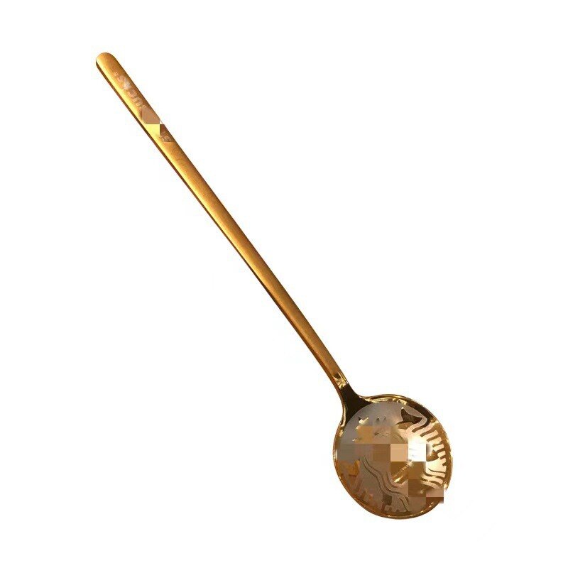 Rustfrit stål koreansk kaffe lang ske dessert lille rund honning røreske køkken forsyninger: B / 15cm