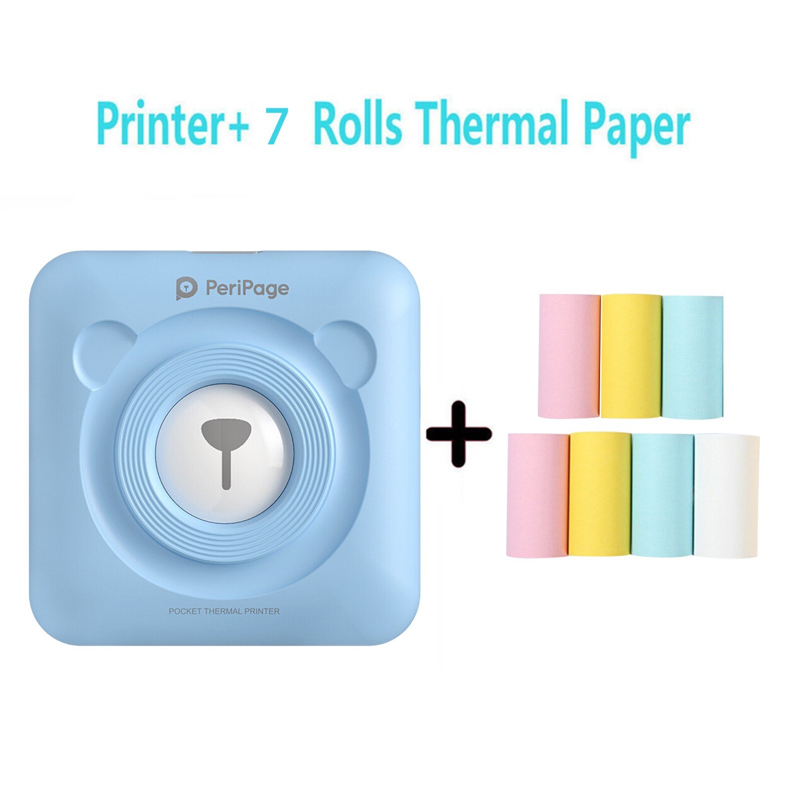 Mini Draagbare Thermische Printer 7Roll Paper Photo Pocket Thermische Printer 58 Mm Printing Draadloze Bluetooth Android Ios Printers: B