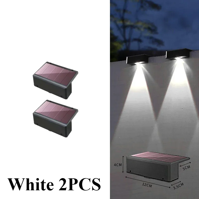 Wandlampen op zonne-energie Hekverlichting Op zonne-energie Buiten Waterdichte LED-downlight Dekverlichting voor reling Brievenbus Balkon Tuin: Lemon yellow