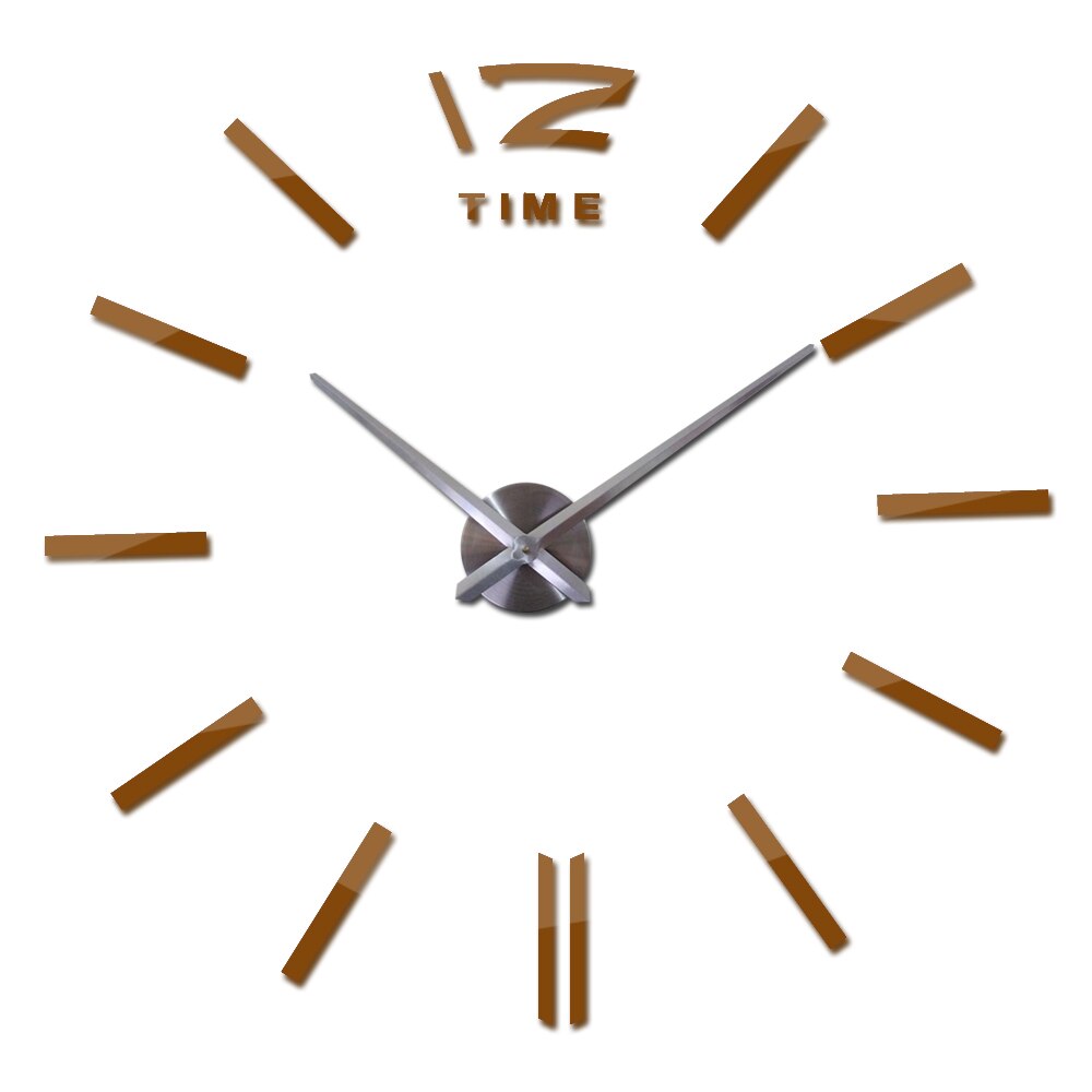 Ur ure horloge ur akryl spejl wallstickers ægte kvarts stue moderne 3d diy klokke: Chokolade / 47 tommer