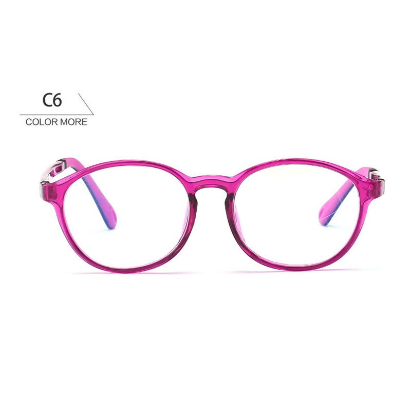 Round Kids Prescription Computer Glasses Optical Frame Blue Light Blocking Children Boy Girls Anti Reflective Eyeglasses UV400: C6
