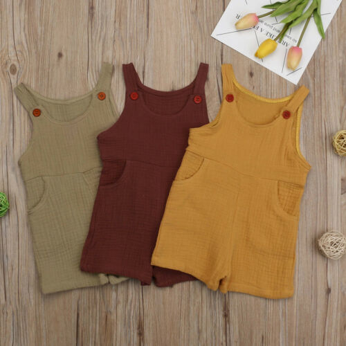 Pudcoco Kids Baby Meisjes Jongens Mouwloos Katoenen Bodysuit Jumpsuit Kleding outfits Sunsuit