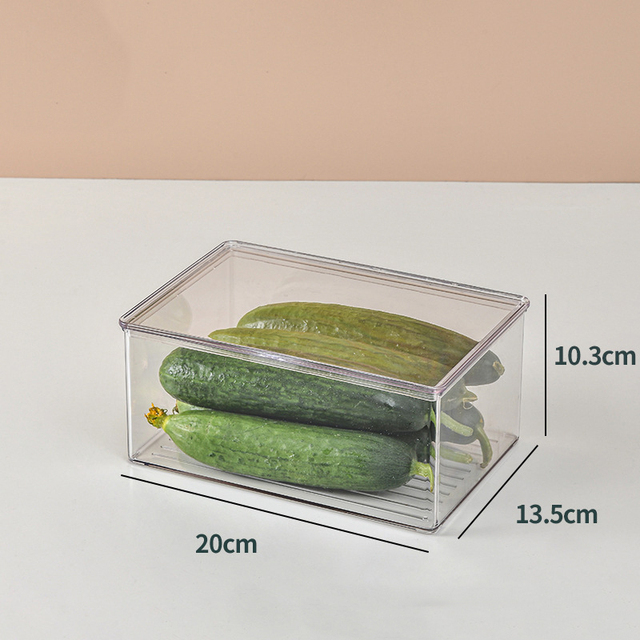 Containers to Organize the Refrigerator Storage Unit for Kitchen Transparent Plastic Drawer Flip Cover Boxes Kitchen Accessories: style 1 Small Square