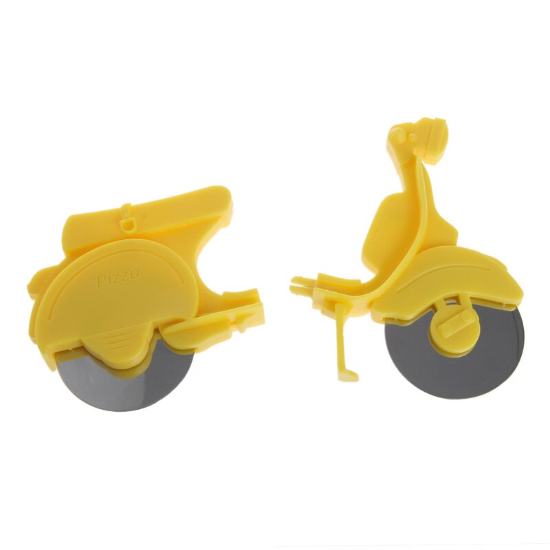 Motorcycle Chopper Pizza Cutter Stainless Steel Dual Wheels Slicer Non-stick