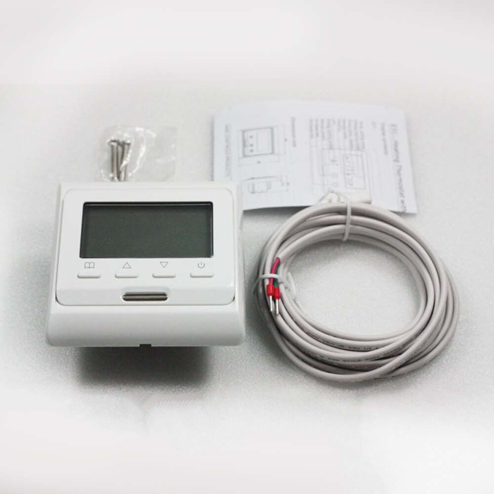 AC220V 16A Touch screen Programable Thermostat, floor heating thermostat with external NTC thermistor sensor