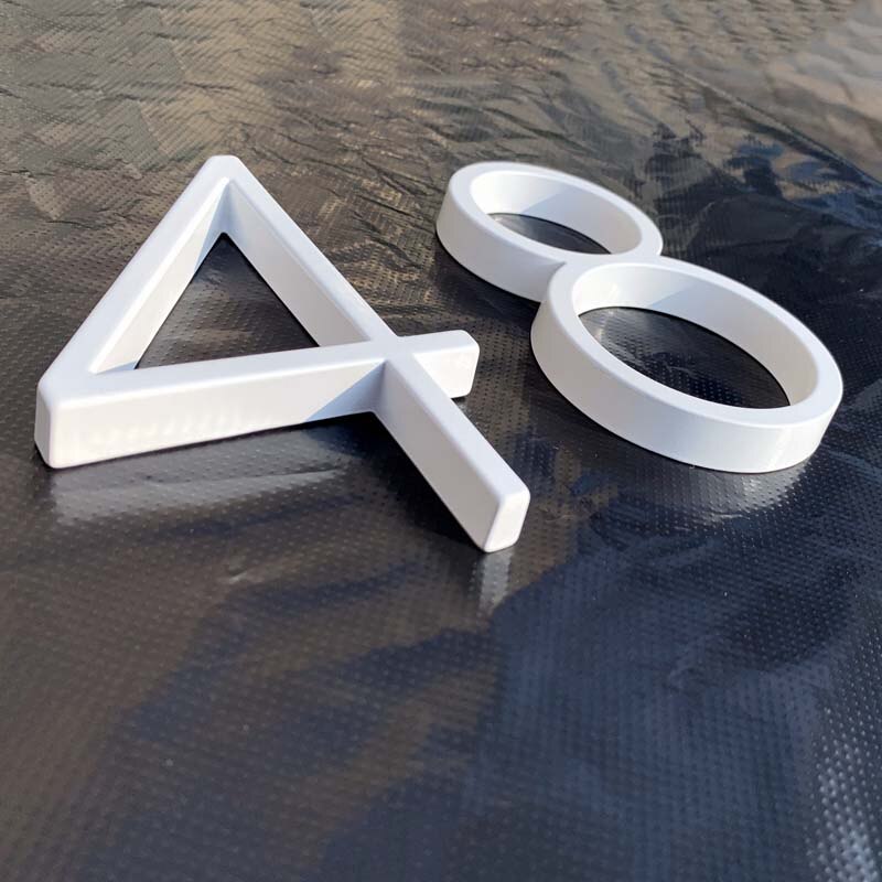 125mm White Floating House Numbers Doorplate Letters Metal Address Sign Plate Outdoor Street Door Plaque Number For Home Mailbox