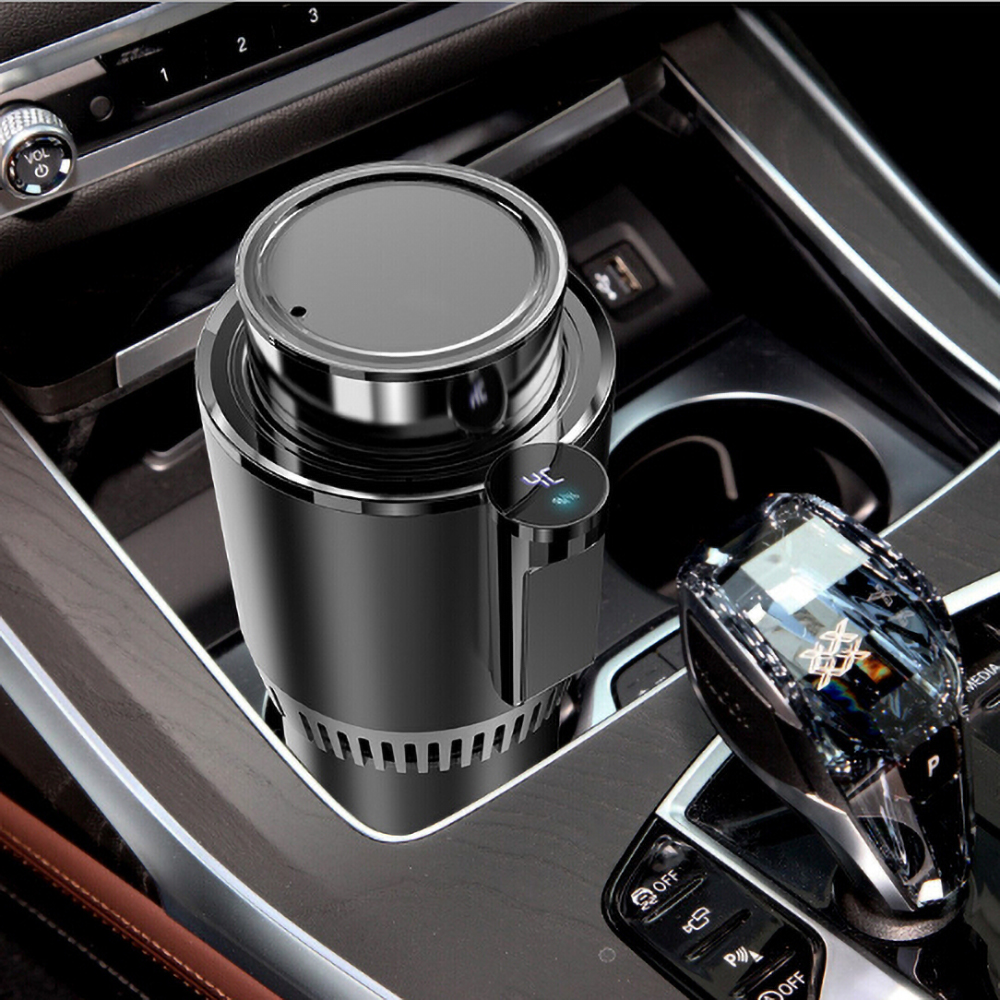 DC 12V Warmer Cooler Smart Car Cup Car Heating Cooling Cup 2-in-1 Car Office Cup Mug Holder Cooling Beverage travel Drinks Cans: Black