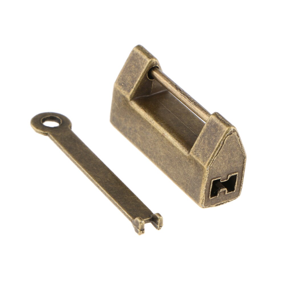 Antique Jewelry Box Chest Cabinet Padlock Traditional Chinese Lock with Key