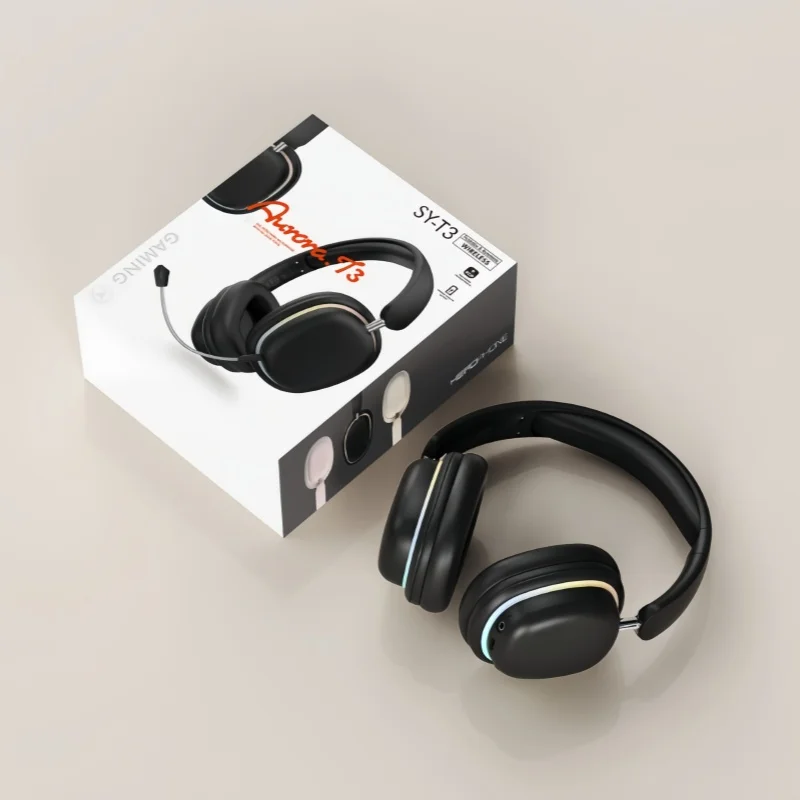 sonore de son Surround à 360 degrés pliable sans fil Bluetooth 5.3 monté sur la tête écouteurs de jeu et Esports: WHITE