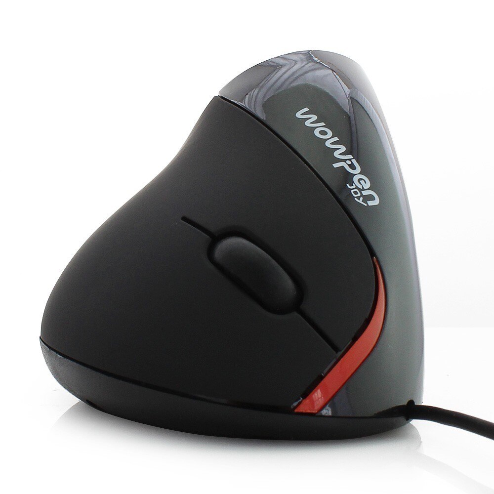 Vertical Office Mouse USB Wired Optical Mouse Ergonomic Computer Gaming Mause With 5 Button 1600 DPI Upright Mice For PC Laptop: Black Mouse