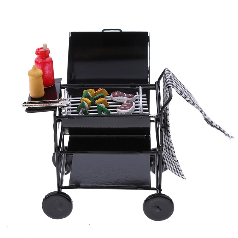 1einstellen Mini Nette BBQ Lebensmittel Grill Miniatur Ornamente Für 1/12 Skala Puppe haus Gerät Küche Lebensmittel Möbel Für Puppenhaus freundlicher Spielzeug