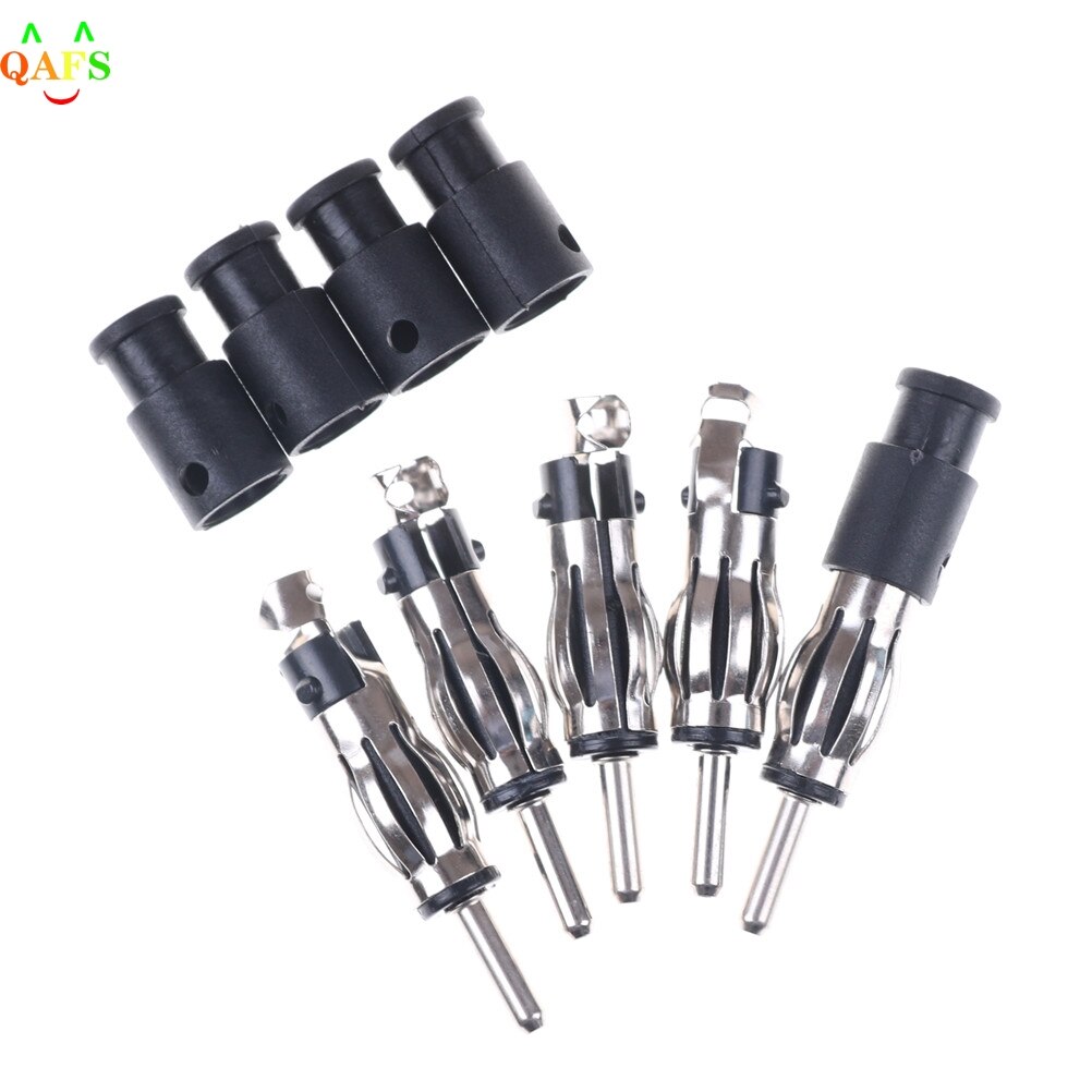 5pcs Auto Car Radio AM/FM Antenna Adapter Male Plug Connector Black