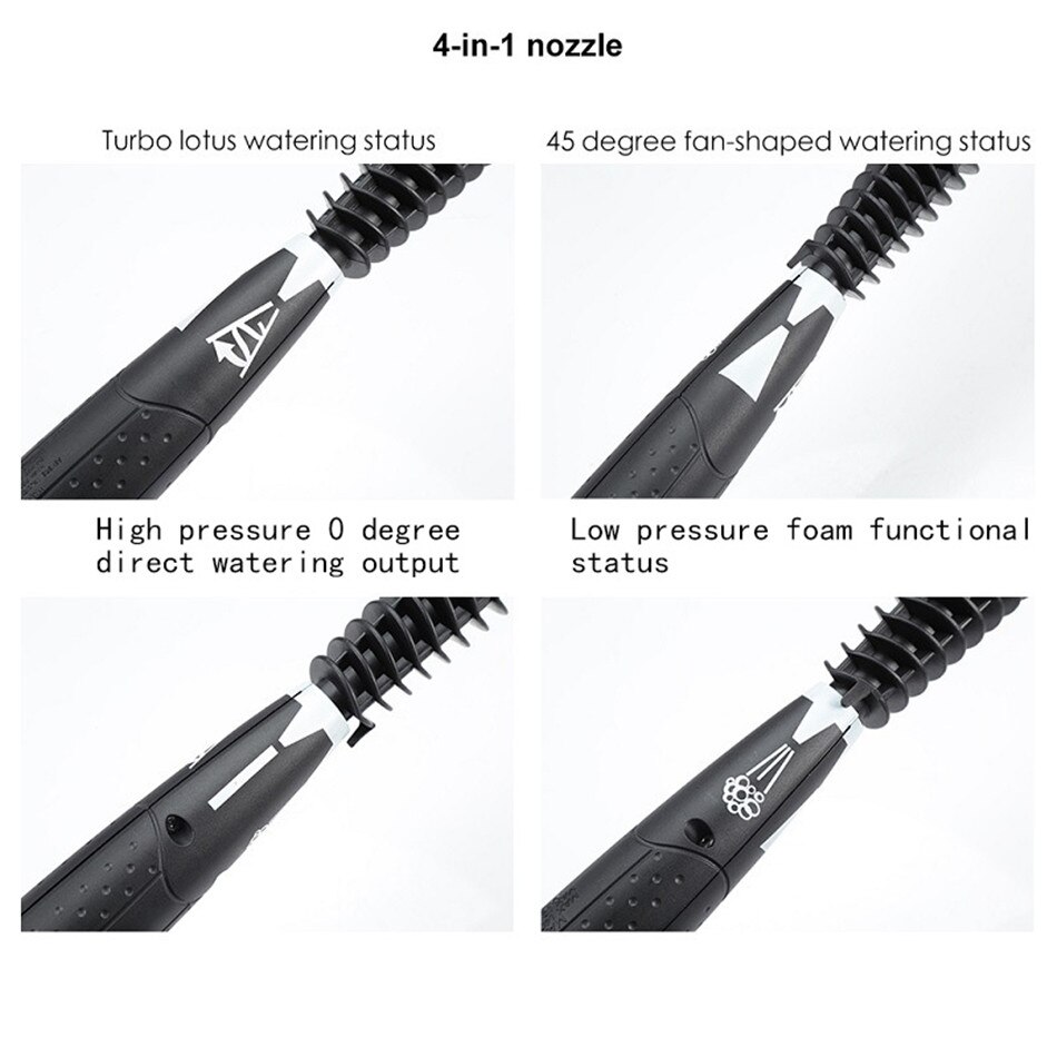 Pressure Washer Wand Adjustable Jet Tips rotating Nozzle Cleaning Washer For Garden Cleaning Plant Irrigation