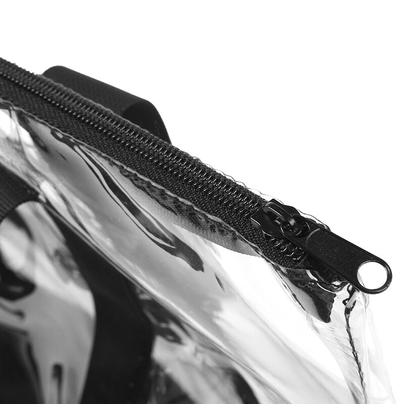 Tasker til mindre sæt gennemsigtige stadionsikkerhedsrejser og fitness-tote med lynlås gennemsigtig strandtaske robust pvc-konstruktion, sort kant