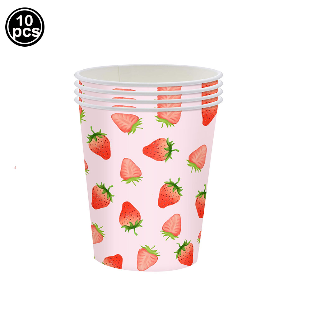 Aardbei Thema Feestservies Set Papieren Borden Servetten Plastic Tafelkleed Zomer Fruit Feest Verjaardag Babyshower Benodigdheden: Deep Blue