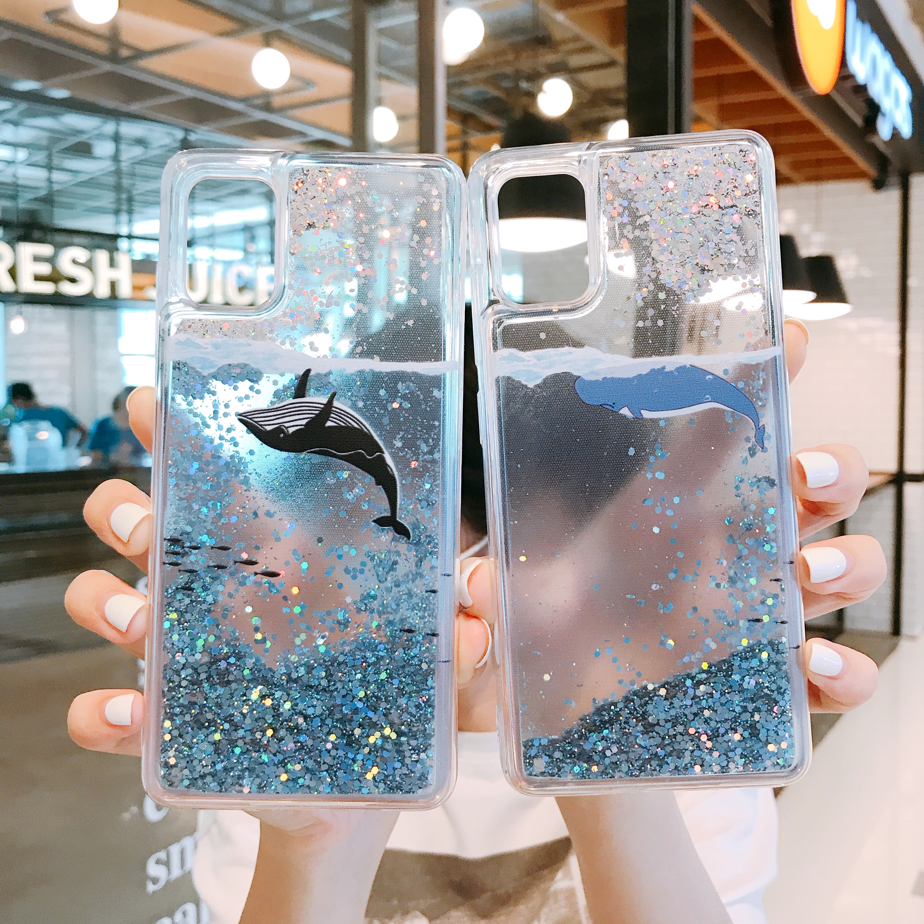 Se 11Pro Max Case Dynamische Liquid Quicksand Moving Star Glitter Dolfijn Walvis Telefoon Case Voor Iphone 6 6S 7 8 Plus X Xr 11