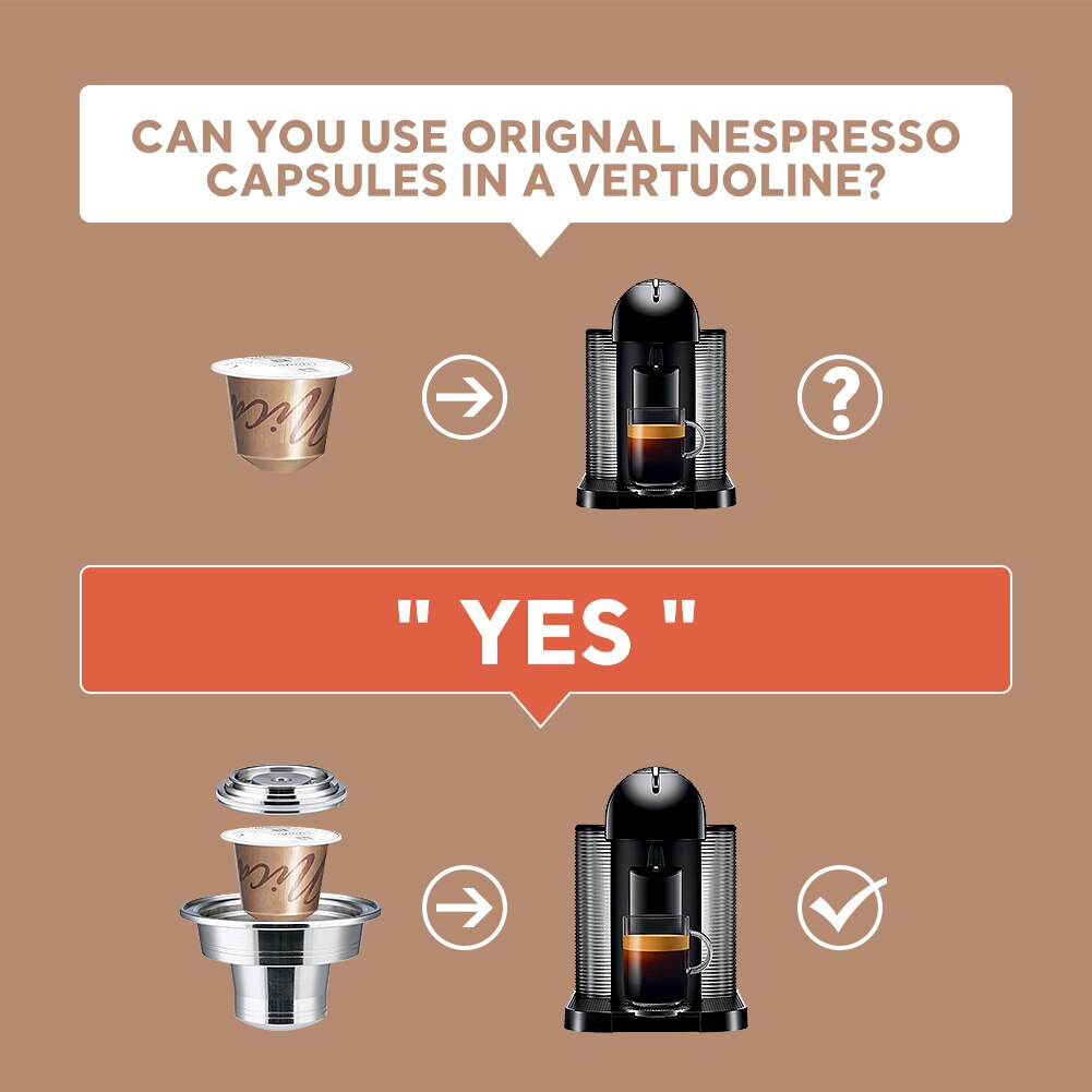 ICafilas Reusable Espresso Coffee Maker Adapter For Nespresso Convert Original Capsules to Vertuoline Capsules